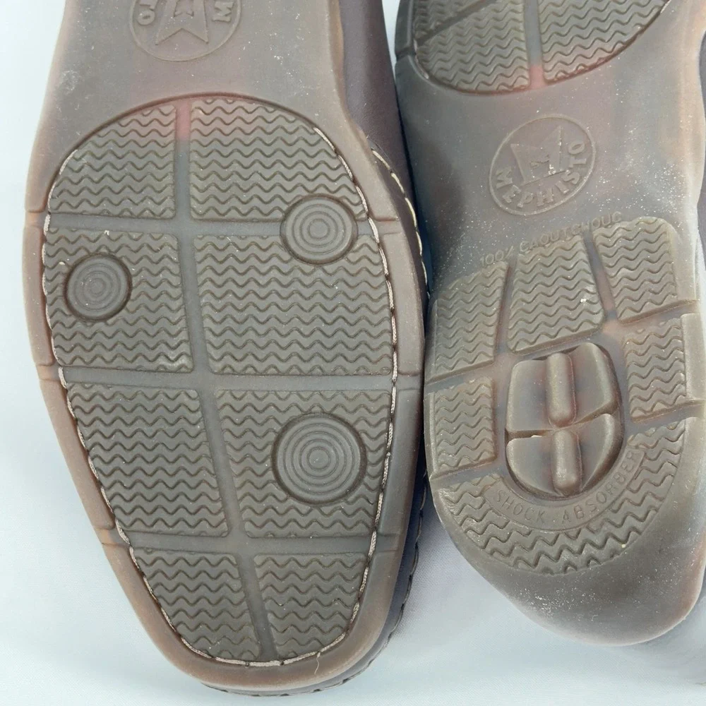 Mephisto‎ Mens Brown Leather Cool Air Slip On Driving Loafer Shoes Size US 13